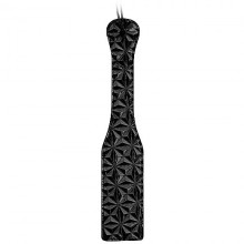 Шлепалка для эротических ролевых игр «Luxury Paddle», черная, Shots Media OU346BLK, из материала Винил, длина 31.5 см.
