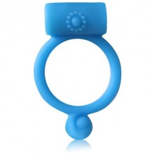 Кольцо эрекционное с вибрацией, EE-10154, цвет голубой
