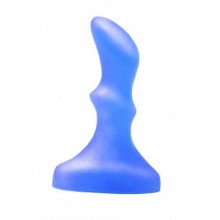 Гелевый анальный плаг изогнутой формы, цвет синий, Биоклон 456200