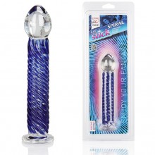 Стеклянный стимулятор «Spiral Stick», цвет синий, EroticFantasy, EF-T157, из материала стекло, длина 16.5 см.