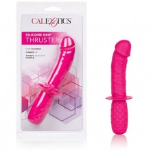 Рельефный изогнутый женский стимулятор для точки G «Silicone Grip Thruster» с ограничителем-ручкой, цвет розовый, California Exotic Novelties SE-0315-05-2, длина 11.5 см.