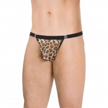 Стринги мужские с крупным принтом леопард SoftLine Mens Collection, размер OS, 452850, цвет Черный, One Size (Р 42-48)