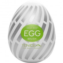Мужской ручной мини-мастурбатор Tenga Egg «Brush», цвет белый, T504, длина 6 см.
