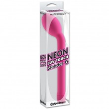 Тонкий женский вибратор для точки G с увеличенной головкой Neon Luv «Touch Slender G», цвет розовый, PipeDream 1411-11 PD, длина 20.3 см.