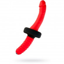Двойной вибратор «Black & Red», красный, ToyFa 901336-9, из материала Силикон, длина 14 см.