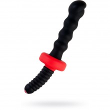 Чрный двусторонний фигурный вибратор «Black & Red», черный, ToyFa 901339-5, длина 18 см.