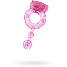 Виброкольцо с отростком для стимуляции ToyFa «Vibrating Ring 818039-3», цвет розовый, диаметр 2 см, диаметр 2 см.