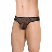 Сексуальные мужские трусы с крупной сеткой по центру SoftLine Mens Collection, цвет черный, размер M/L