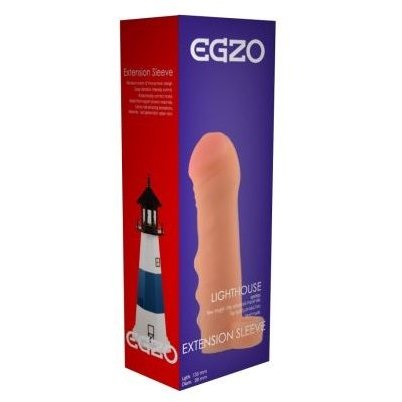 Удлиняющая реалистичная насадка на пенис с подхватом «Lighthouse», цвет телесный, Egzo ES001, длина 15 см.
