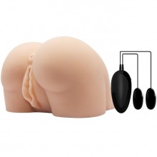 Мастурбатор с двумя отверстиями и вибрацией от компании Baile, цвет телесный, bm-009190z-1, длина 16 см.