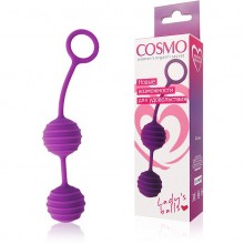 Шарики вагинальные Cosmo со смещенным центром тяжести, цвет фиолетовый, диаметр 31 мм, BIOCSM-23033, из материала силикон, диаметр 3.1 см.