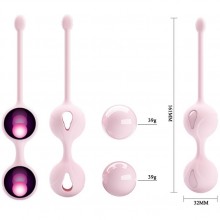 Утяжеленные силиконовые вагинальные шарики на сцепке из коллекции Pretty Love от Baile, цвет розовый, bi-014491-1, длина 16.3 см.