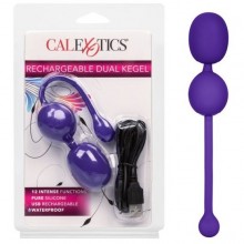 Перезаряжаемые вагинальные шарики с вибрацией «Dual Kegel» от компании California Exotic Novelties, цвет фиолетовый, SE-1328-15-2, бренд CalExotics, из материала Силикон, длина 20.5 см.