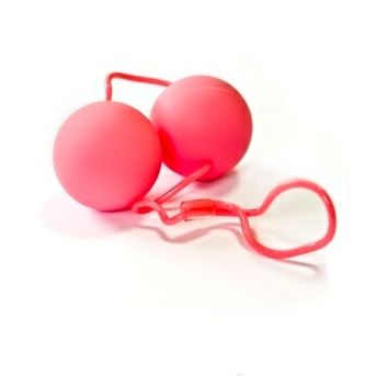 Вагинальные шарики «Silky Smooth Duo Balls», цвет розовый, Gopaldas 2K949APK, из материала Пластик АБС, диаметр 3 см.