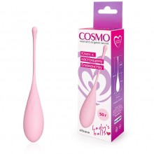 Вагинальный шарик вытянутой формы со смещенным центром тяжести, цвет розовый, Cosmo CSM-23139-1, бренд Bior Toys, длина 18 см.