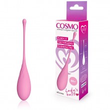 Одинарный силиконовый вагинальный шарик со смещенным центром тяжести, цвет розовый, Cosmo csm-23139-3, длина 18 см.