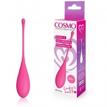 Одинарный силиконовый вагинальный шарик, цвет розовый, Cosmo csm-23139-4, бренд Bior Toys, длина 18 см.