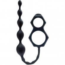Силиконовая анальная цепочка с эрекционными кольцами «Scorpio», цвет черный, VeDO 5357450000, длина 17.5 см.