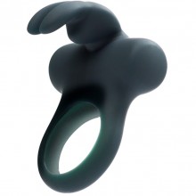 Перезаряжаемое эрекционное виброкольцо «Frisky Bunny» с клиторальным стимулятором, цвет черный, VeDO 5961320000, длина 7.5 см.