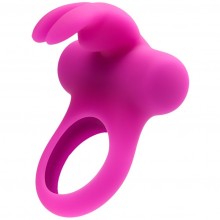 Перезаряжаемое эрекционное виброкольцо «Frisky Bunny» с клиторальным стимулятором, цвет розовый, VeDO 5961400000, длина 7.5 см.