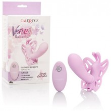 Вибробабочка для ношения с внутренним стимулятором «Venus G» на пульте ДУ от компании California Exotic Novelties, цвет розовый, SE-0583-05-3, бренд CalExotics, длина 7.5 см.
