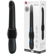 Вибратор с поступательными движениями и удобной ручкой «Pazuzu» из коллекции Pretty Love, цвет черный, Baile BW-069006, длина 36 см.