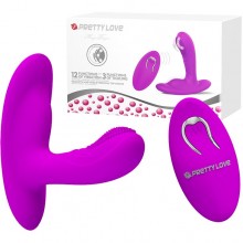 Клиторальная втулка-вибратор с пульсирующими шариками, цвет фиолетовый, Baile Pretty Love bi-014508w, длина 7 см.