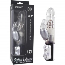 Женский вибратор-ротатор Erokay «Classicle Rabbit Vibrator Silver», EK-1504-Sv, цвет Серебристый, длина 24 см.