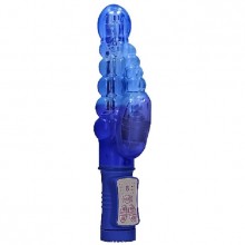 Вибратор-кролик с ротацией «Rotating Bubbles», голубой, Shots Media SHTO006BLU, из материала TPR, длина 23 см.