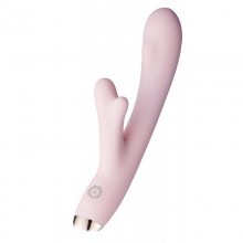 Перезаряжаемый вибратор-кролик с подогревом и клиторальной стимуляцией «Terzo-H» от компании MoyToy, цвет розовый, SKALB1213HOSpink