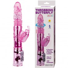 Женский вибратор хай-тек «Throbbing Butterfly», цвет розовый, Baile INSBW-058007, из материала ПВХ, длина 29.5 см.