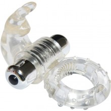 Виброкольцо прозрачное с ушками 7 Speed Rabbit Cock Ring, 32007-clearHW, бренд Howells, из материала ПВХ, цвет Прозрачный, диаметр 2.5 см.