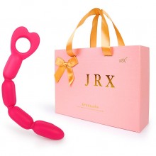 Анальный гибкий вибромассажер-цепочка с кольцом в подарочной упаковке, цвет розовый, A-Loving 2034-6, из материала Силикон, длина 22.5 см.