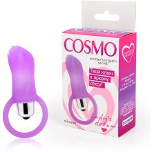 Миниатюрный вибратор с кольцом-ограничителем, цвет фиолетовый, Cosmo CSM-23154, бренд Bior Toys, длина 5.4 см.