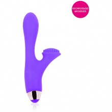 Силиконовый женский вибратор с клиторальной щеточкой, цвет фиолетовый, Erowoman - Eroman ee-10261-5, бренд Bior Toys, длина 10.2 см.