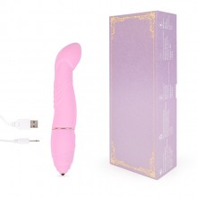 Изогнутый силиконовый женский вибратор для точки G, цвет розовый, QianYue qy-g008, бренд QianYue Toys, длина 11.5 см.
