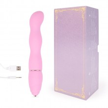 Ребристый силиконовый женский вибратор для точки G, цвет розовый, QianYue qy-g009, бренд QianYue Toys, длина 14 см.