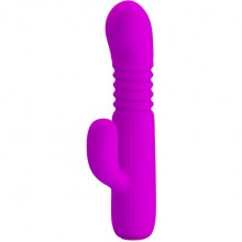 Женский силиконовый вибратор Pretty Love «Leopold» с поступательными движениями, цвет фиолетовый, Baile bi-014593, длина 15.5 см.