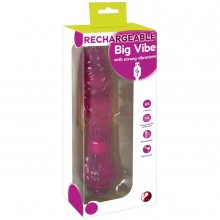 Большой интимный вибратор «Rechargeable Big Vibe by You2Toys», цвет розовый, диаметр 3.9 см, Orion 5908430000, длина 25.5 см.