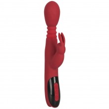 Женский вибратор с клиторальным отростком и поступательными движениями «Rabbit Vibrator», цвет красный, You 2 Toys 5940670000, длина 26.5 см.