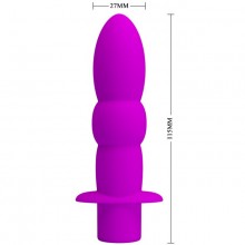 Вибромассажер универсальный из силикона «Wyatt» из коллекции Pretty Love, цвет фиолетовый, Baile BI-040091, длина 11.5 см.