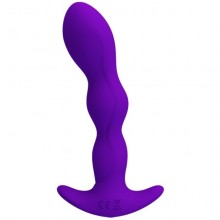 Анальный силиконовый массажер для простаты Pretty Love «Yale» для ношения, цвет фиолетовый, Baile BI-040068-1, длина 14.5 см.