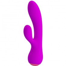 Женский вибратор для точки G с клиторальным стимулятором Pretty Love «Zachary», цвет фиолетовый, Baile bi-014639, из материала Силикон, длина 17.8 см.
