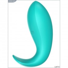 Вибропробка для ношения с пультом «Ava», жидкий силикон, зарядка USB, 10 режимов, размеры 37x93 мм, Winyi WY0551-GR, цвет голубой, длина 9.3 см.