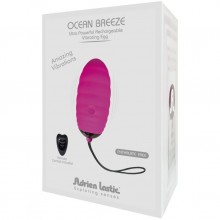 Виброяйцо с дистанционным управлением и ребристым рельефом «Ocean Breeze», цвет розовый, Adrien Lastic 07210, из материала Силикон, длина 7.5 см.