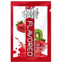 Вкусовой лубрикант «Flavored Kiwi Strawberry» со вкусом киви и клубники, объем 3 мл, Wet INS23491wet, бренд Wet Lubricant, из материала Глицериновая основа, 3 мл.