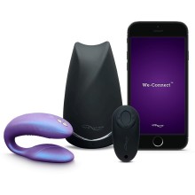 Вибратор для пар с пультом ДУ и управлением со смартфона «Sync Cosmic» от компании We-Vibe, цвет космически-фиолетовый, KAZ005259, длина 7.4 см.
