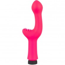 Женский вибратор «Power Vibe Nubby» с клиторальной щеточкой, цвет розовый, You 2 Toys 5909670000, бренд Orion, из материала Силикон, длина 18 см.